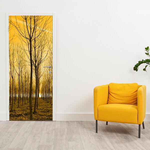 Foto tapeta za vrata - Šuma na zalasku sunca (95x205cm)