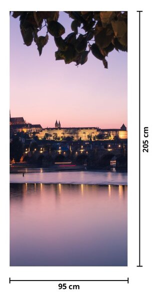 Foto tapeta za vrata - Praški dvorac i rijeka Vltava (95x205cm)