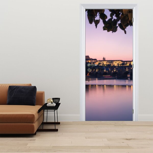 Foto tapeta za vrata - Praški dvorac i rijeka Vltava (95x205cm)