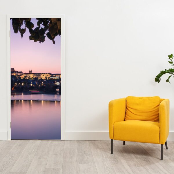 Foto tapeta za vrata - Praški dvorac i rijeka Vltava (95x205cm)
