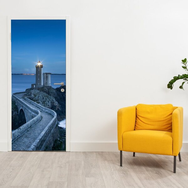 Foto tapeta za vrata - Svjetionik i more (95x205cm)