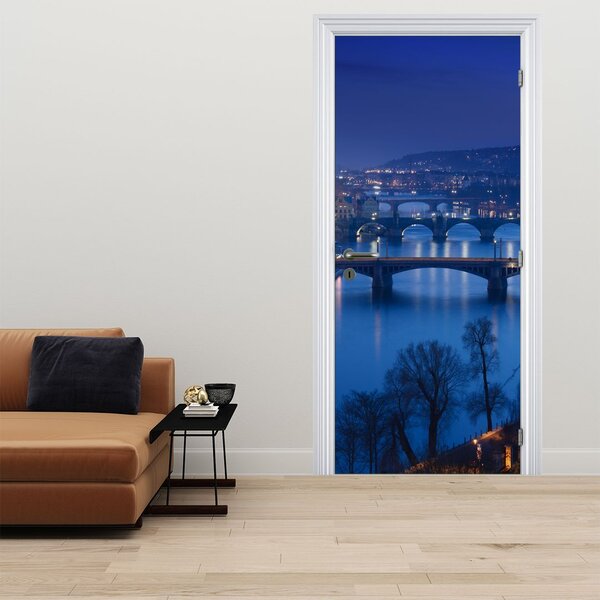 Foto tapeta za vrata - Praški mostovi (95x205cm)