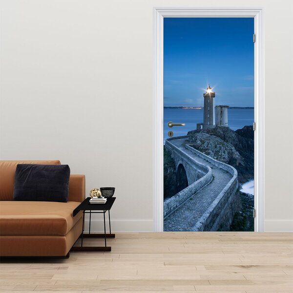 Foto tapeta za vrata - Svjetionik i more (95x205cm)