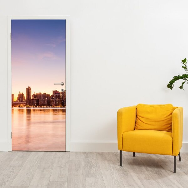 Foto tapeta za vrata - Grad na zalasku sunca (95x205cm)