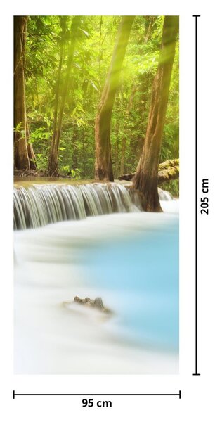 Foto tapeta za vrata - Huai Mae Kamin, slapovi u šumi (95x205cm)