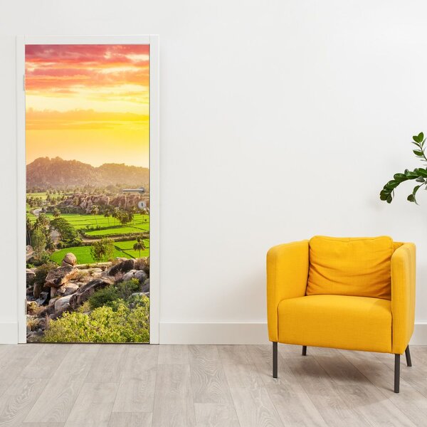 Foto tapeta za vrata - Hampi, dolina u Indiji (95x205cm)
