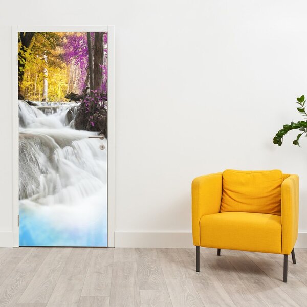 Foto tapeta za vrata - Erawan, vodopad u šumi (95x205cm)