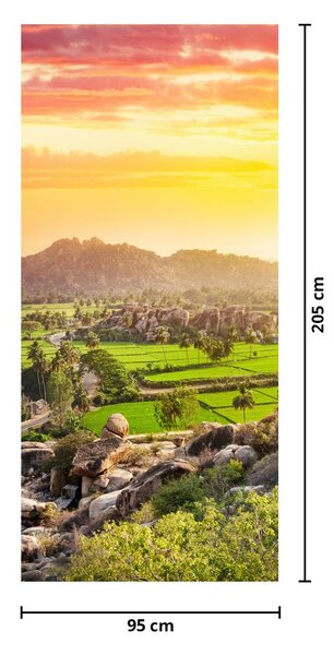 Foto tapeta za vrata - Hampi, dolina u Indiji (95x205cm)