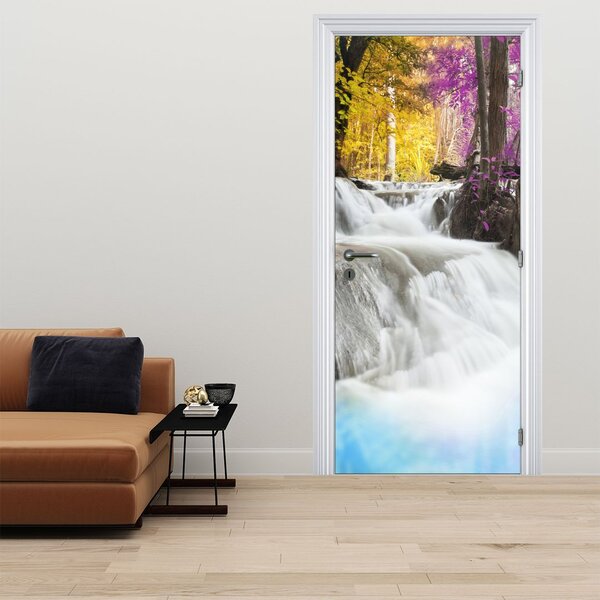 Foto tapeta za vrata - Erawan, vodopad u šumi (95x205cm)