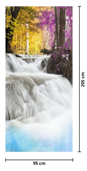 Foto tapeta za vrata - Erawan, vodopad u šumi (95x205cm)