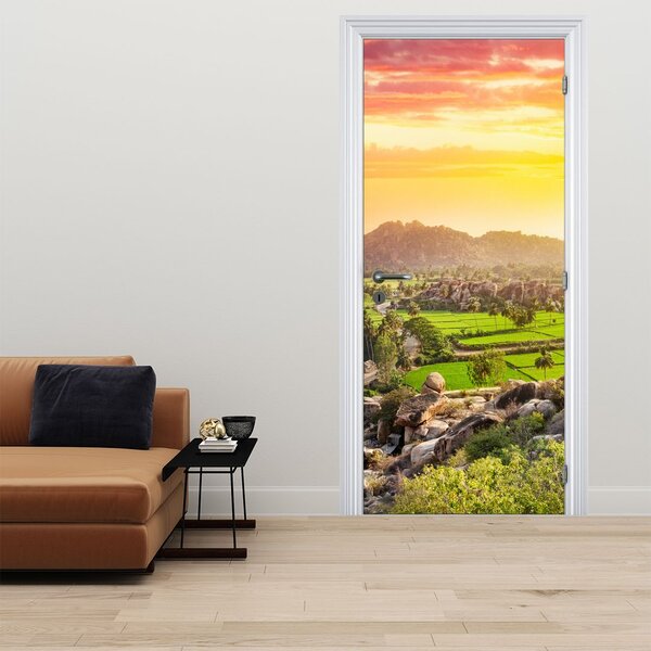 Foto tapeta za vrata - Hampi, dolina u Indiji (95x205cm)