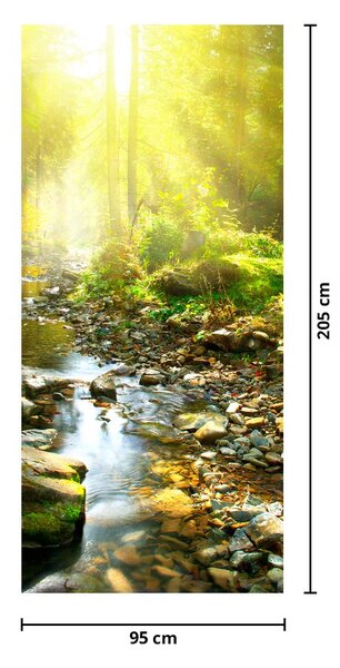 Foto tapeta za vrata - Rijeka u zelenoj šumi (95x205cm)