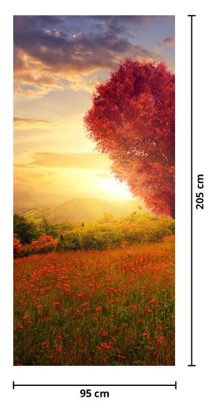 Foto tapeta za vrata - Drvo u obliku srca (95x205cm)