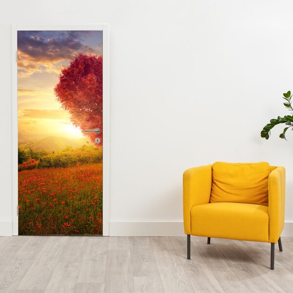 Foto tapeta za vrata - Drvo u obliku srca (95x205cm)
