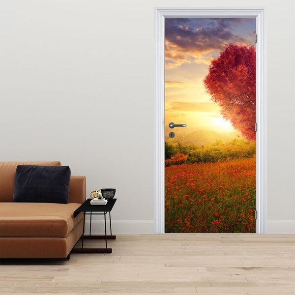 Foto tapeta za vrata - Drvo u obliku srca (95x205cm)