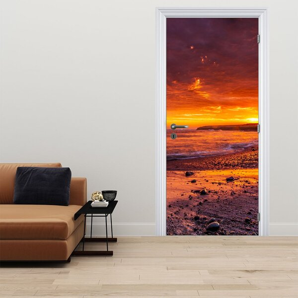 Foto tapeta za vrata - Zalazak sunca uz more (95x205cm)