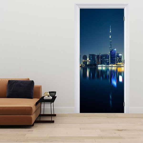 Foto tapeta za vrata - Noćni grad (95x205cm)