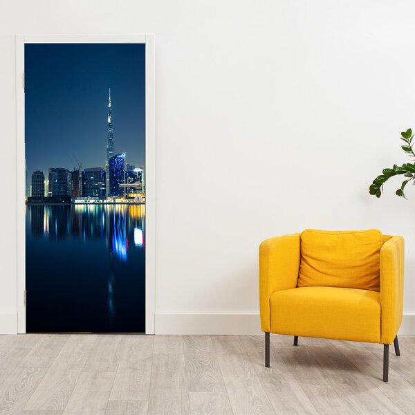 Foto tapeta za vrata - Noćni grad (95x205cm)