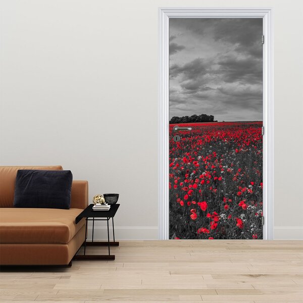 Foto tapeta za vrata - Makovi (95x205cm)