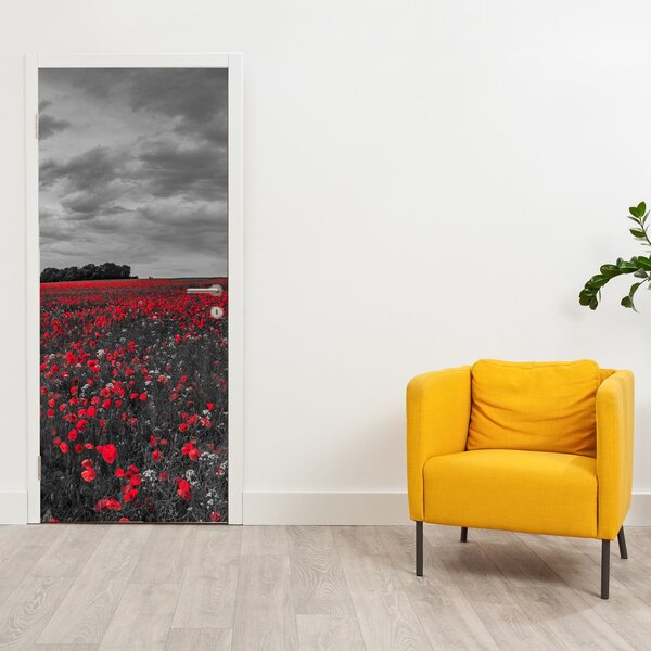 Foto tapeta za vrata - Makovi (95x205cm)