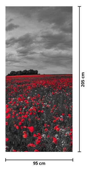 Foto tapeta za vrata - Makovi (95x205cm)