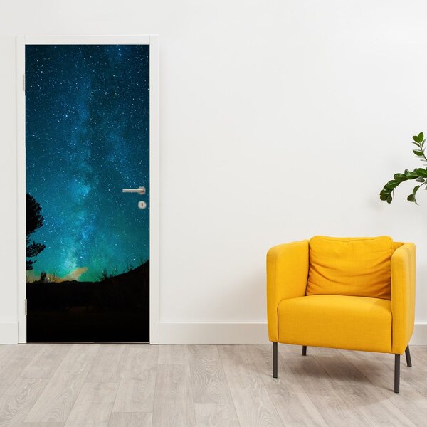 Foto tapeta za vrata - Noćno nebo sa zvijezdama (95x205cm)