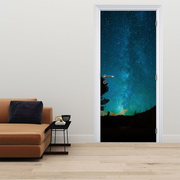 Foto tapeta za vrata - Noćno nebo sa zvijezdama (95x205cm)