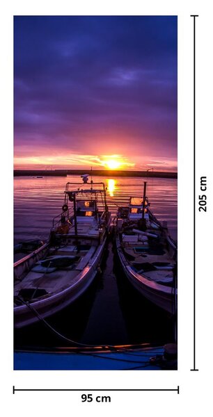 Foto tapeta za vrata - Ribarski brodovi u luci (95x205cm)
