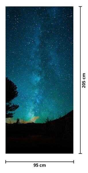 Foto tapeta za vrata - Noćno nebo sa zvijezdama (95x205cm)