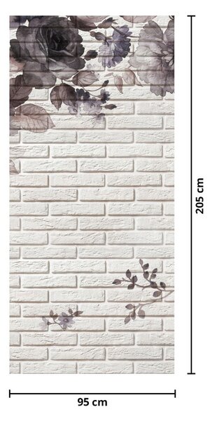 Foto tapeta za vrata - Zid s buketom cvijeća (95x205cm)