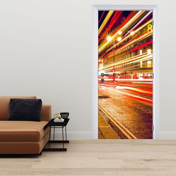 Foto tapeta za vrata - Crvena Londonska telefonska govornica (95x205cm)