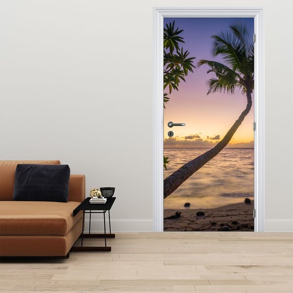 Foto tapeta za vrata - Palma na plaži (95x205cm)
