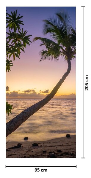 Foto tapeta za vrata - Palma na plaži (95x205cm)