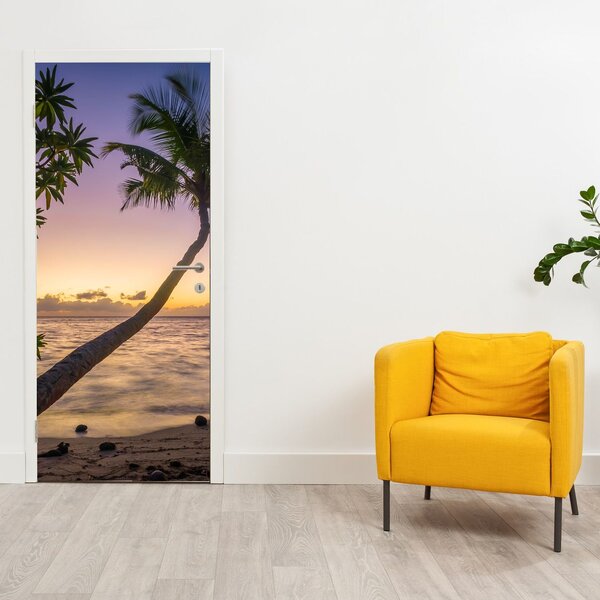 Foto tapeta za vrata - Palma na plaži (95x205cm)