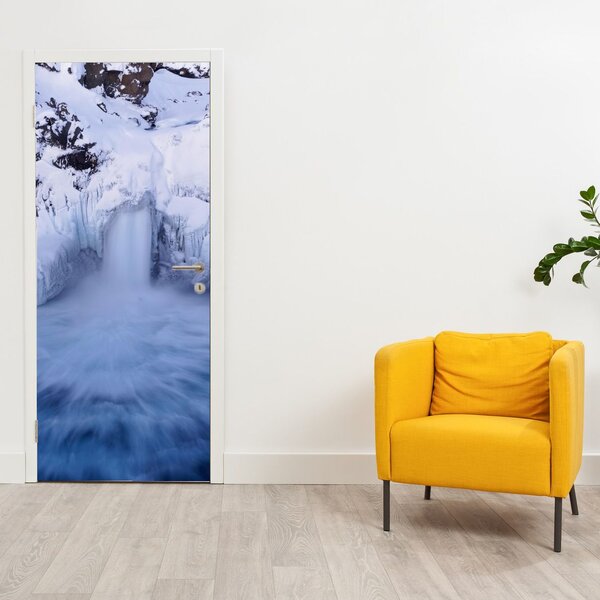 Foto tapeta za vrata - Slapovi zimi (95x205cm)