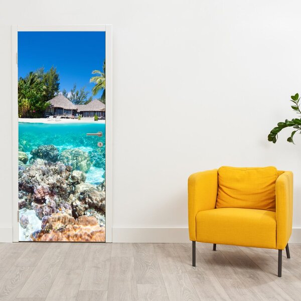 Foto tapeta za vrata - Plaža na tropskom otoku (95x205cm)