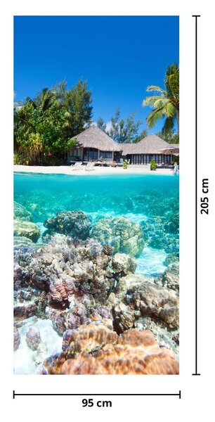 Foto tapeta za vrata - Plaža na tropskom otoku (95x205cm)