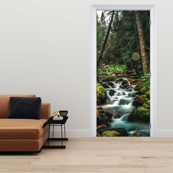 Foto tapeta za vrata - Potok u šumi (95x205cm)