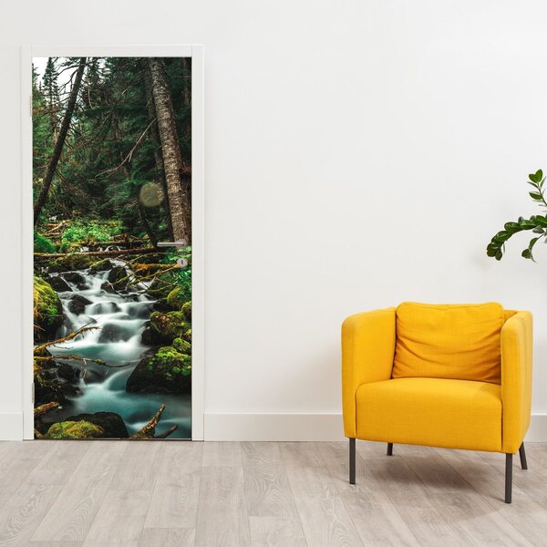 Foto tapeta za vrata - Potok u šumi (95x205cm)