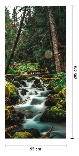 Foto tapeta za vrata - Potok u šumi (95x205cm)