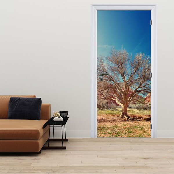 Foto tapeta za vrata - Drvo u pustinji (95x205cm)