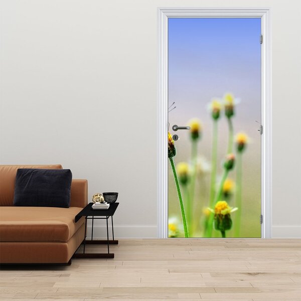 Foto tapeta za vrata - Leptiri na cvijetu (95x205cm)
