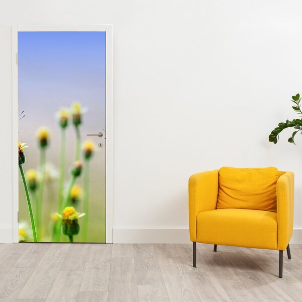 Foto tapeta za vrata - Leptiri na cvijetu (95x205cm)