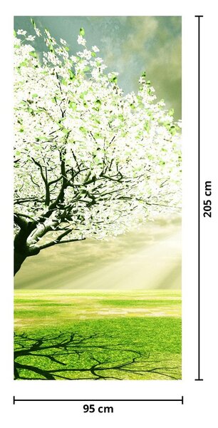 Foto tapeta za vrata -Stablo na livadi (95x205cm)