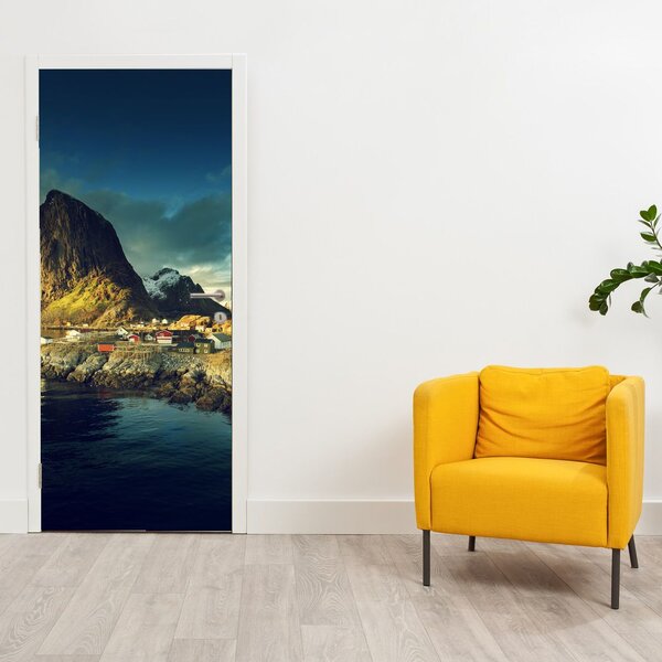 Foto tapeta za vrata - Ribarsko selo u Norveškoj (95x205cm)