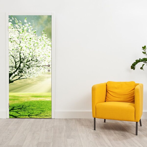 Foto tapeta za vrata -Stablo na livadi (95x205cm)