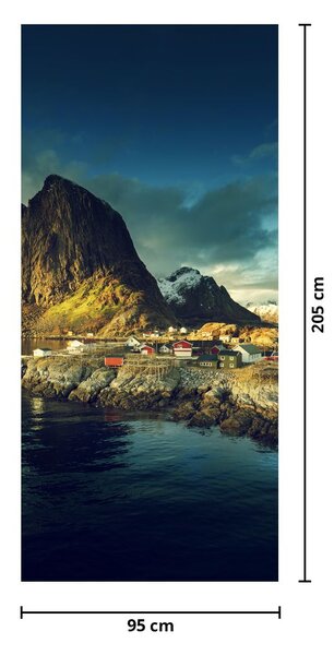 Foto tapeta za vrata - Ribarsko selo u Norveškoj (95x205cm)