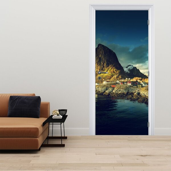 Foto tapeta za vrata - Ribarsko selo u Norveškoj (95x205cm)
