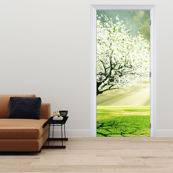Foto tapeta za vrata -Stablo na livadi (95x205cm)