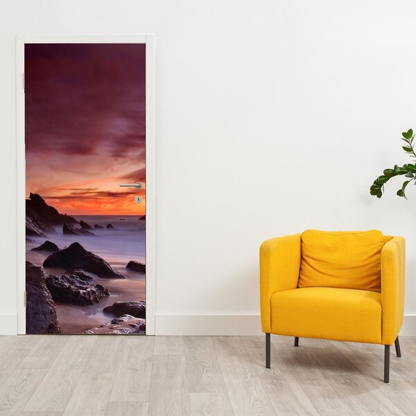Foto tapeta za vrata - Zalazak sunca na obali (95x205cm)
